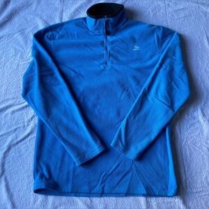 Aspen Fleece Shirt Long Sleeve 1/4 Zip Up Logo Blue Men's Size Large